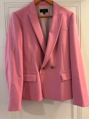 J. Crew Rose Pink Double-Breasted Blazer with Gold Buttons